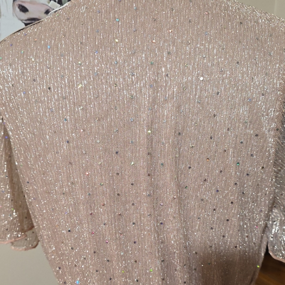 Simplee Apparel Shimmery Blush V-Neck Maxi Dress - Picture 10 of 13